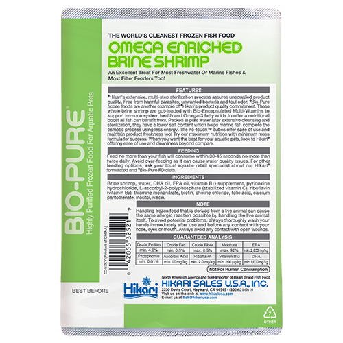 Omega Brine Shrimp Back Package